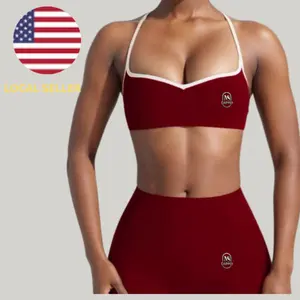 Two-Piece Set Women's Solid Crop Sports Bra & High Waist Leggings, Casual Comfy Breathable for Yoga Gym Workout Running, Ladies Clothes for All Seasons, Workout Sets Women