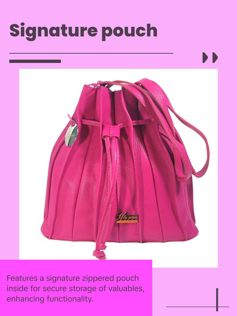 YBY Bella Bag - Signature Pink Pebble Leather Bag with Adjustable Strap & Zippered Pouch - Elegant & Versatile Boston Bag Made in Italy YBY Bella Bag - Signature Pink Pebble Leather Bag with Adjustable Strap & Zippered Pouch - Elegant & Versatile Boston Bag Made in Italy