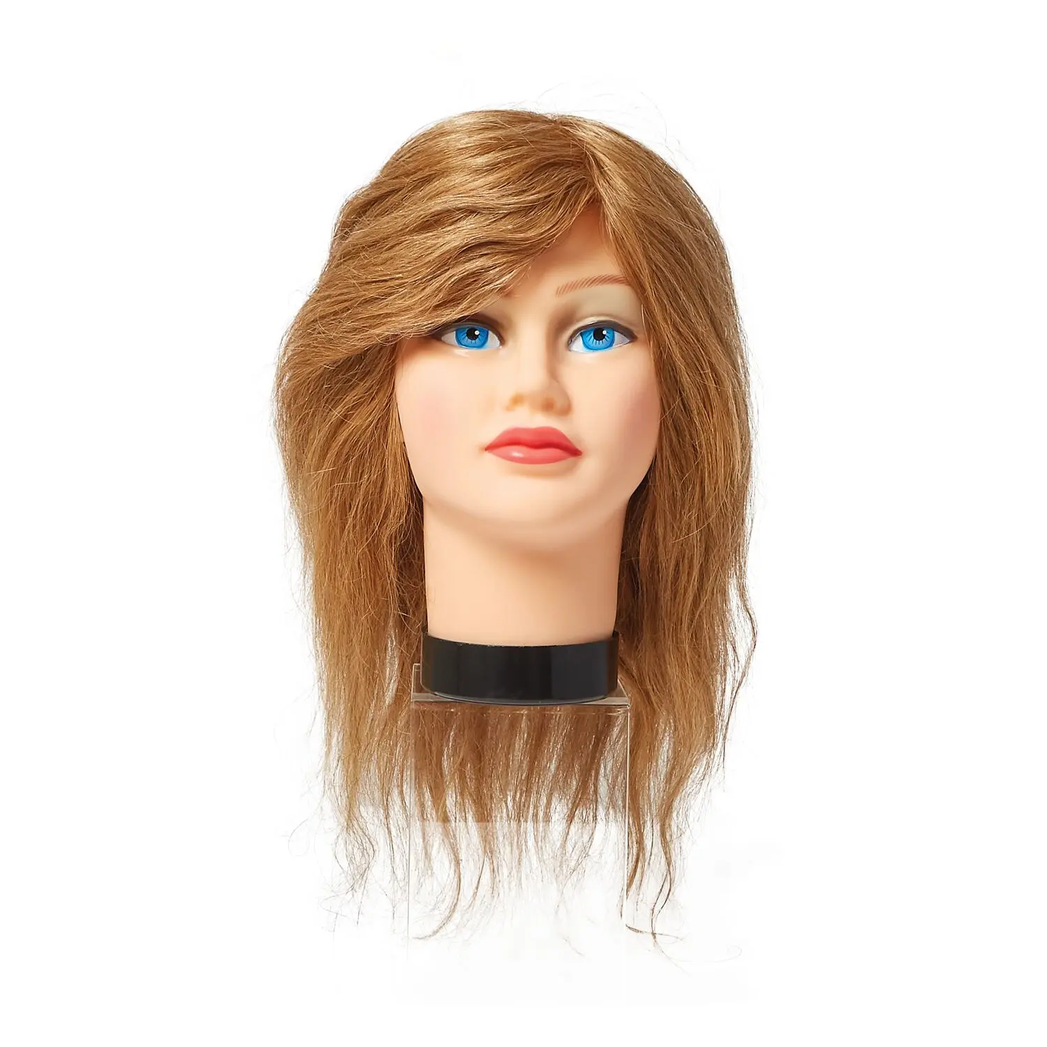 Salon Care Miss Monica Mannequin Head - Red Professional Styling Practice Tool, Hair Coloring Aid for Wigs & Hair Extensions Accessories, Mannequin Heads