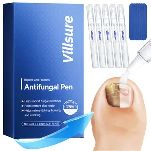 5-Pack Antifungal Pen for Nail Fungus | Portable Fungus Fighter with Precision Brush & 25% Undecylenic Acid | Treats Discoloration, Peeling & Thick Nails