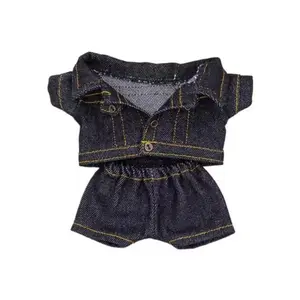 1 set School Uniform 20cm Cotton Doll Clothes Plaid Shorts Outfit Cotton Doll's Clothes Knitted Vest Mini Plush Doll Clothes