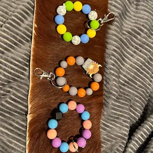 Beaded Silicone Wristlets - Durable, Lightweight Accessory for Daily Use, Keychain Compatible