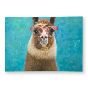 Begin Home Decor C1ROAR57UUB8GF 5 x 7 ft. Lovable Llama Outdoor Rectangle Area Rug - Farm Animals Home Decor