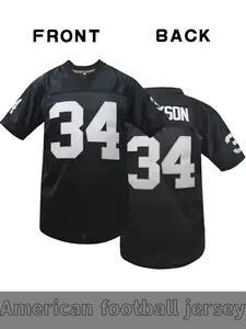 Men's Las Vegas #34 Retro Rugby Jersey, Letter Embroidered American Football Shirt, Breathable Sports Clothing, Sports Top
