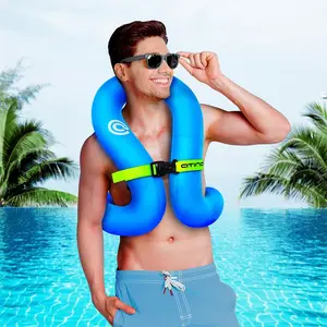 Double Airbag Anti-Tip Inflatable Buoyancy Vest, Unisex Snorkeling Rafting Portable Foldable Water Safety Gear, Essential Swimwear Accessory