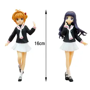 16cm Anime Card Captor Sakura Figure Haruno Sakura Tomoyo Daidoji Action PVC Model Collect Decorations Toy Gift In Stock