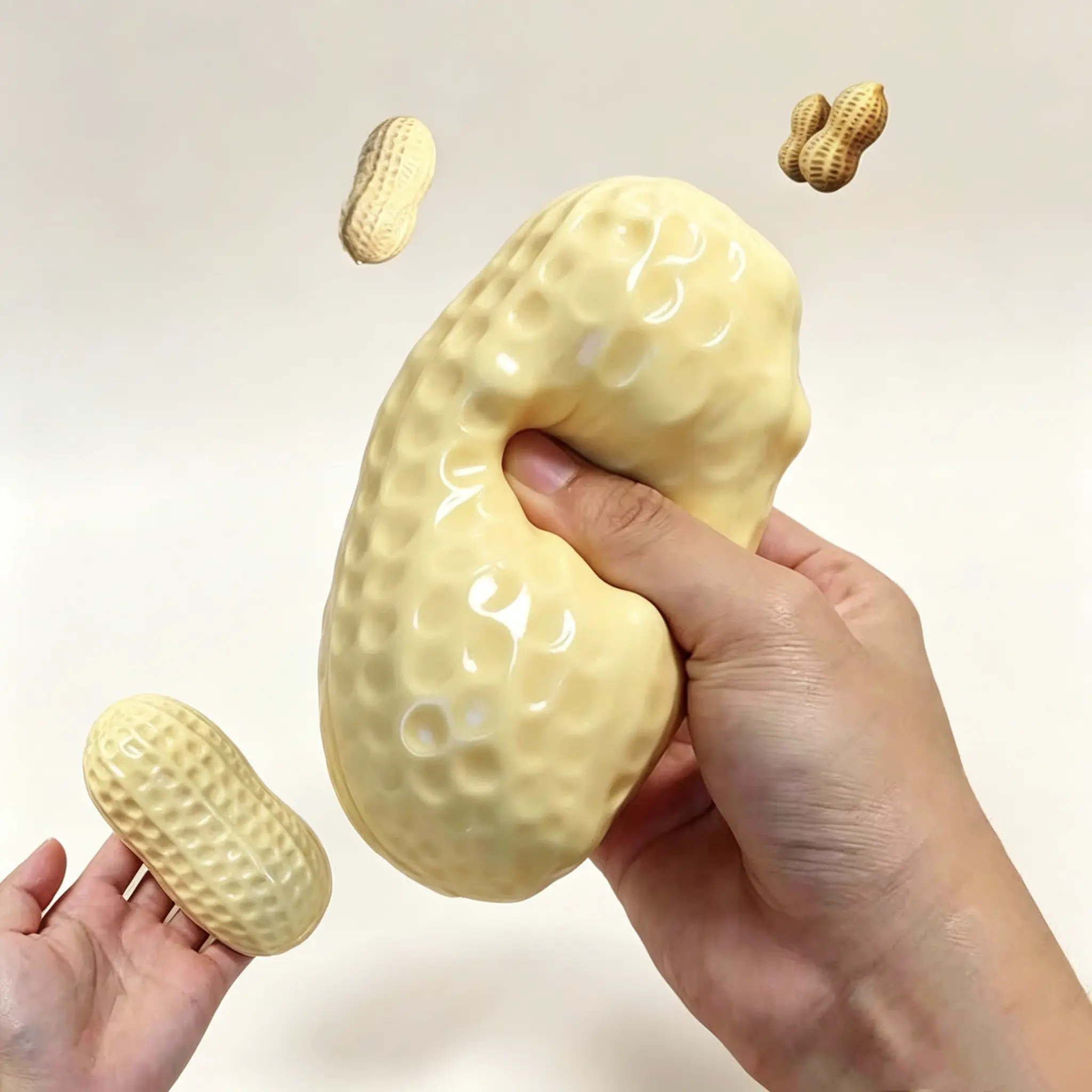 Filled Peanut Handmade Sticky Moldable Sensory Stress Reliever - Soft Viscous Texture Desk Toy, Squeeze Squishies for Sensory Play, Grown Ups' Stress Relief Toy