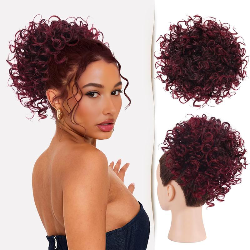 Hair Buns Hair with Comb Drawstring Ponytail Short Ponytail Extension Scrunchie Hair Extensions Ponytails Updo Hair Pieces for Women - Black Mix Burgundy Ombre Hair Extensions Hair Buns Hair with Comb Drawstring Ponytail Short Ponytail Extension Scrunchie Hair Extensions Ponytails Updo Hair Pieces for Women - Black Mix Burgundy Ombre Hair Extensions