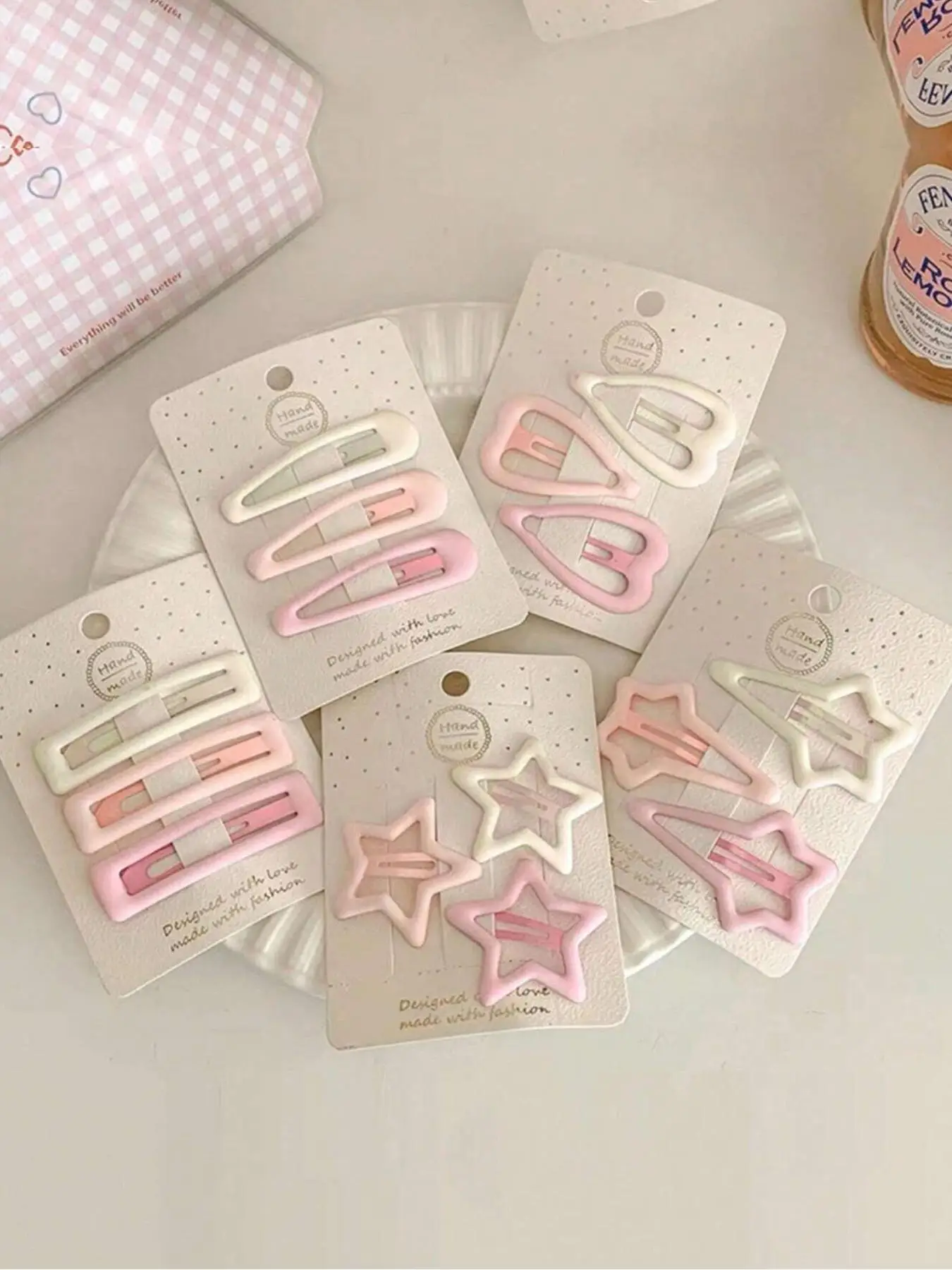 15pcs Fashionable Star & Heart Design Hair Clips, Casual And Versatile Hair Accessories For Women, Bangs Broken Hair Clip For Daily Life