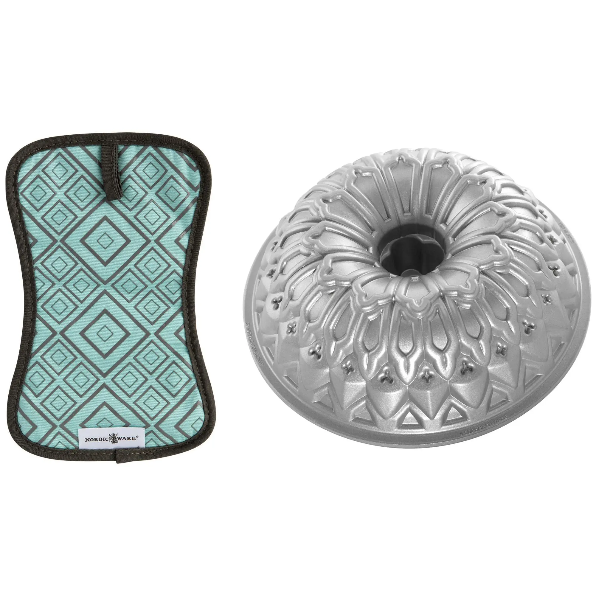 Nordic Ware Stained Glass Bundt Pan & Hot Pad Set
