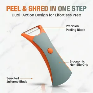 2 in 1 Fruit Peeler,Multifunctional Peeler for Fruits and Vegetables Stainless Steel Vegetable Peeler,Kitchen Potato and Vegetable Peeler with Peeling and Serrated Blades. Lighter Lightweight