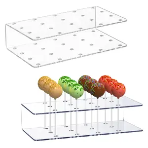 Acrylic Lollipop Display Stand, 1/2 Counts Clear Lollipop Holder, Cake Display Stand, Home Organizer for Wedding, Birthday Party, Halloween Candy Decoration, Ornaments