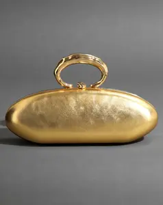 Molten Gold Bullet Minaudire- Gold