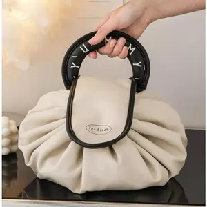 Portable Chic Foldable Makeup Organizer - Water-Resistant with Handle | Multiple Pockets for Skincare & Cosmetics | Travel/Everyday Must-Have