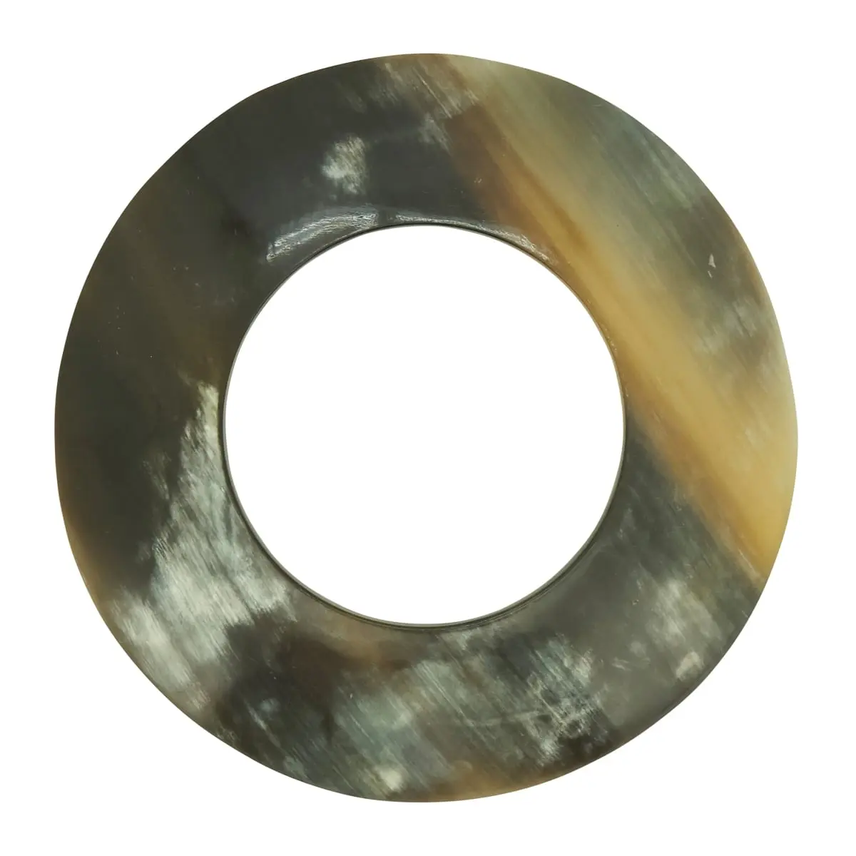 Saro Lifestyle NR198.BR Round Horn Napkin Rings - Brown, 1 lbs, Rustic Traditional Tableware for Dining Room - Set of 4