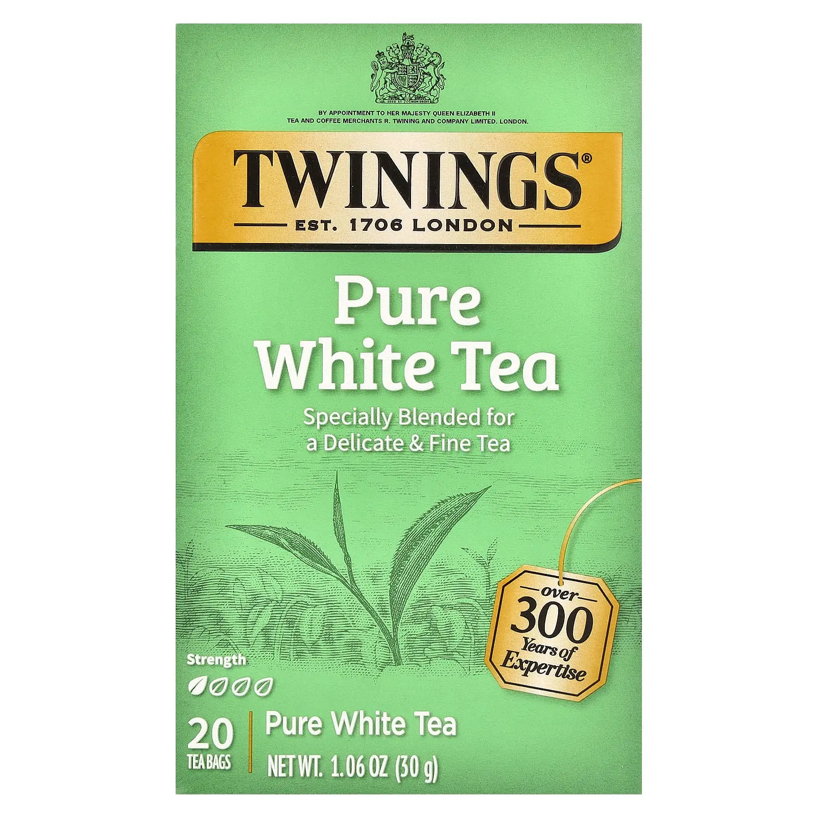 Twinings Pure White Tea, 20 Tea Bags, 1.06 oz (30 g)