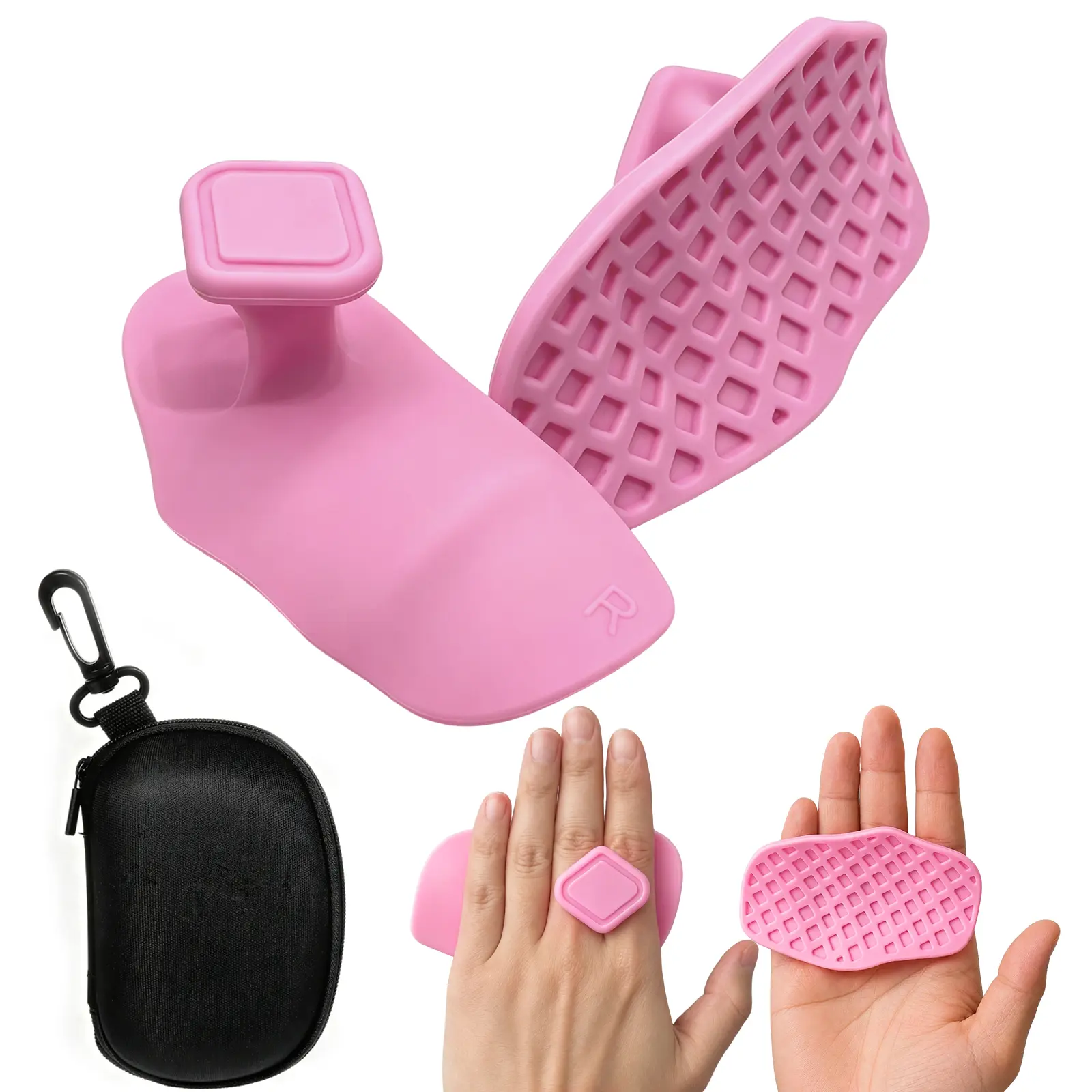 ADDWIN Silicone Workout Grips for Weight Lifting – Anti-Slip Palm Protector Gloves for Pull-Ups, Cross Training, Gym Fitness & Strength Training for Men Women