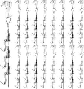 Adjustable Picture Hanging Wire Kit Picture Rail Hanging System Sturdy Gallery Display Rail Rope with  Hs for Exhibition Art Gallery Frames Display (.FT, Hs,
