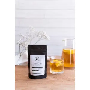 KandK Chai Side Hustle Loose Leaf Tea - Natural Citrus Flavoring and Lemongrass Yerba Mate, High Caffeine, No Sugar Beverage