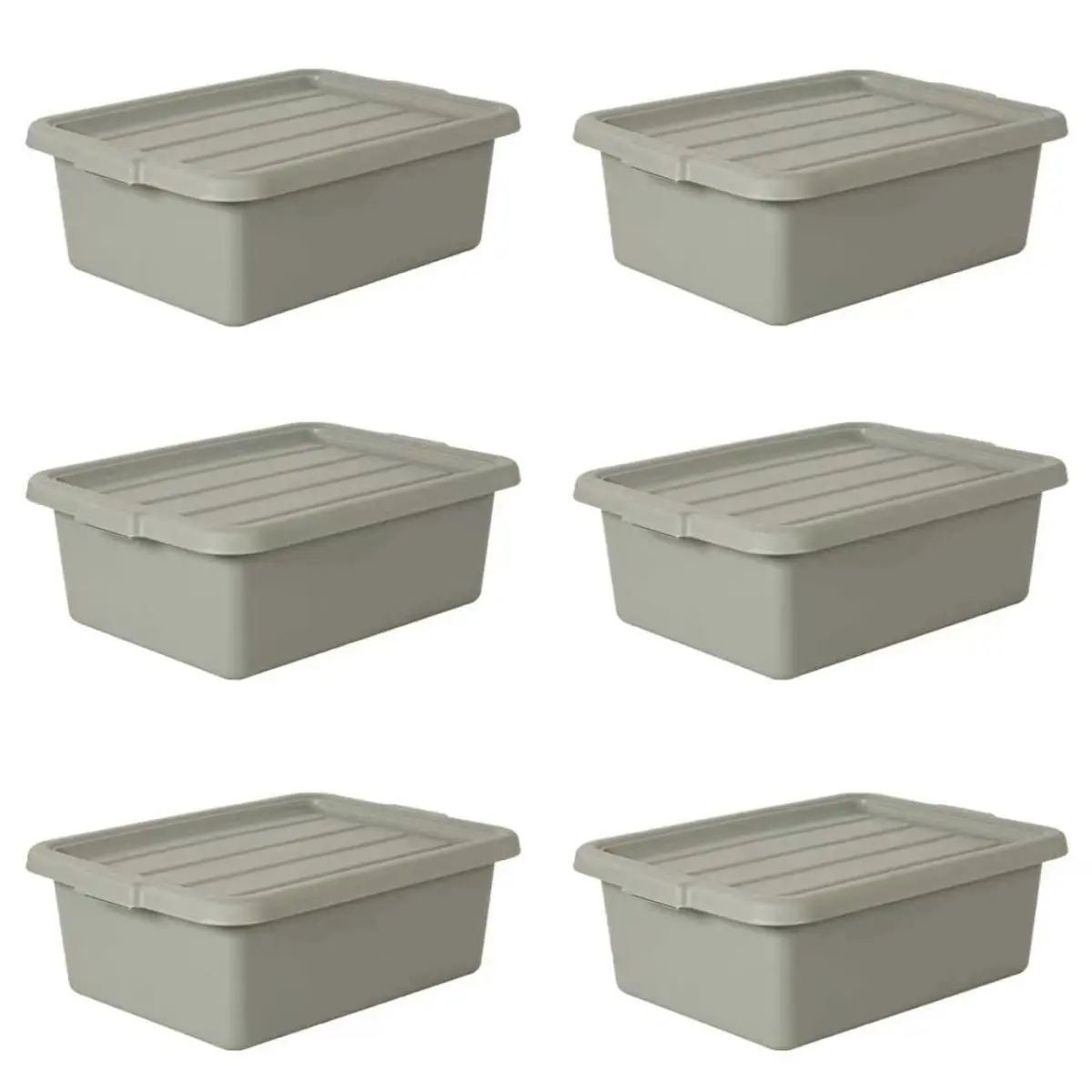 6-Pack 20" x 15" x 7" 9 Gallon meat lug, Commercial Meat Tubs with Lids, Food Grade Plastic Bus Tubs, Heavy Duty Utility Container for Dishwashing, Kitchen Prep, Restaurant Storage, Gray