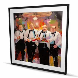 Begin Home Decor C1FM4848S5N8LN 48 x 48 in. Proud Waiters - Black Food Framed Matted Print Wall Art - Home Decor