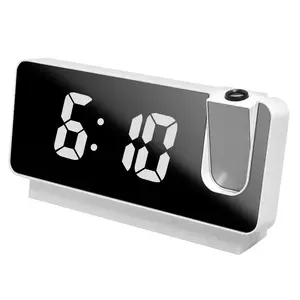 180° Rotating LED Projection Alarm Clock - Silent Colour Screen for Bedroom, Creative Ceiling Display Gift isfriday