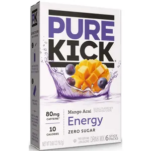 12x Pure Kick Energy Mango Acai Drink Mix Nectar Beverage Refreshment Juice 6ct