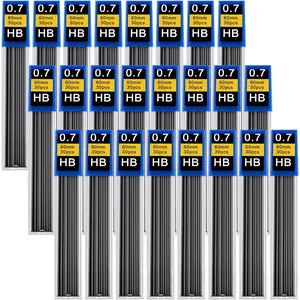 720 pcs 0.7 mm HB Break Resistant Mechanical Pencil Lead Refills Black 24 Tubes 30 Pieces per Tube