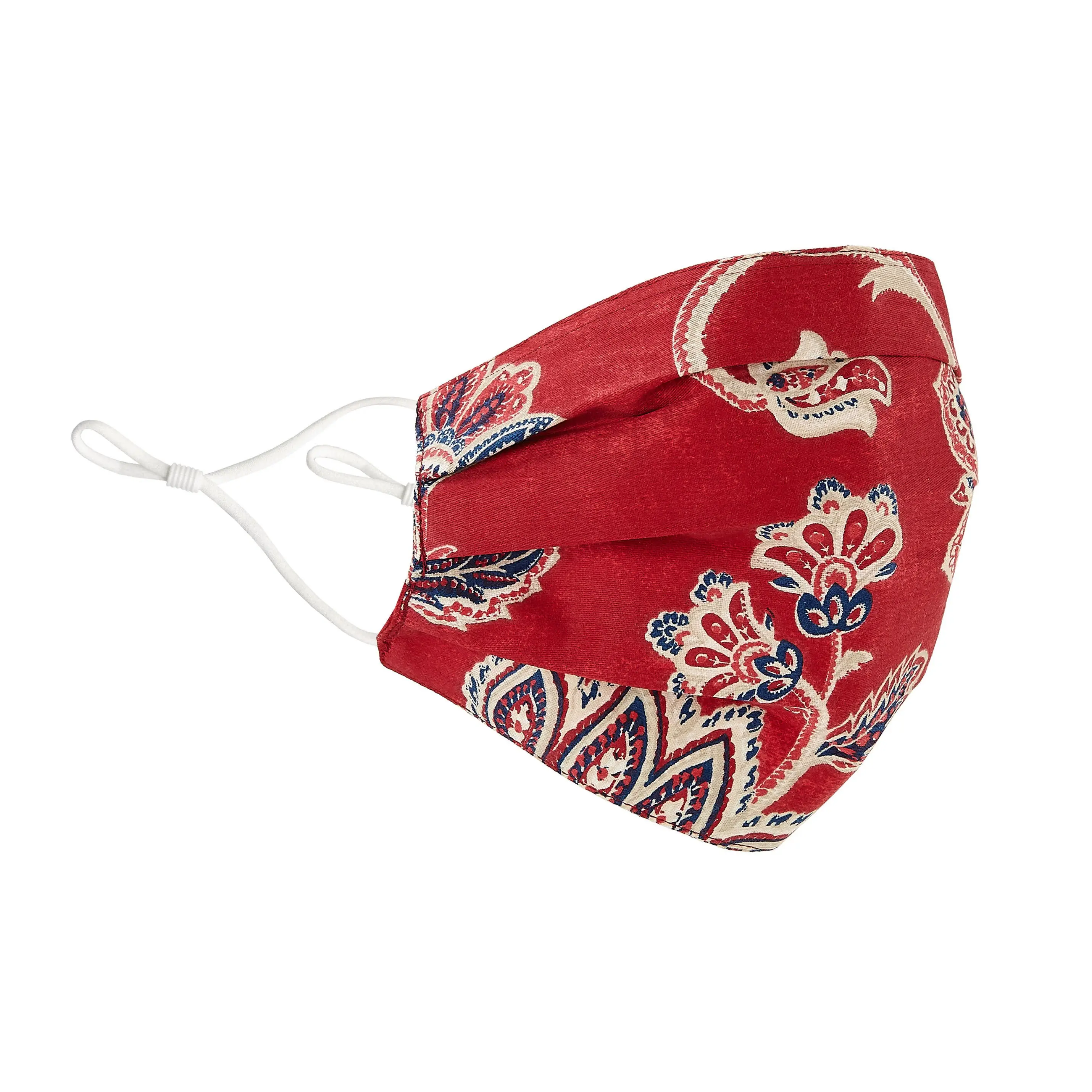 Cotton Face Mask, Red Jacobean Floral