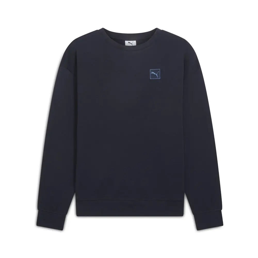 PUMA Womens Essentials Elevated Comfort Crew Neck Sweatshirt Casual - Blue