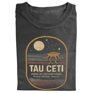 Tau Ceti Shirt, Vintage Space Graphic Tee, UFO Alien Graphic Tee, Retro Sci-Fi Shirt, Astrophage Themed T-Shirt, Vintage Tee, Gift for Men, Gift for Women