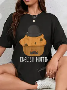 100% Cotton English Muffin Funny Muffin Bowler Hat Breakfast T-Shirt