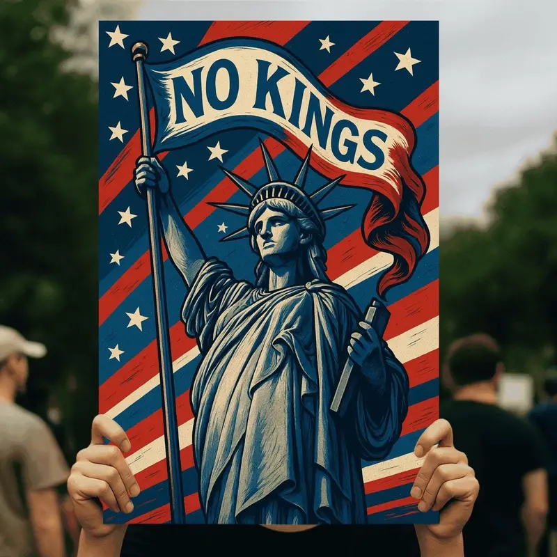 No Kings Digital Png File Poster,Anti Trump