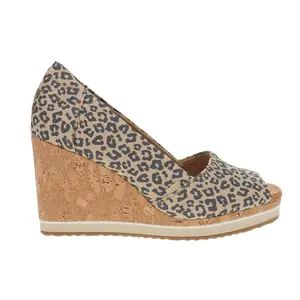 TOMS Womens Essential Peep Toe Casual Sandals Casual High Heel 3" & Up - Brown