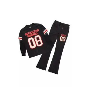 Deston Black Double Layer T-Shirt/Baggy Pant Set