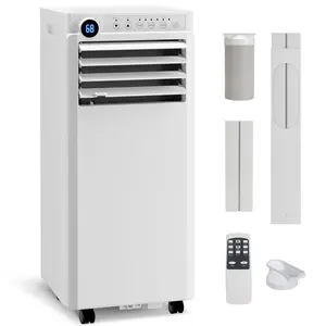 8000 BTU Portable Air Conditioner, for Apartment, Office, Bedroom,Kitchen,Garages,Dorms,3-in-1 Portable AC for Rooms to 350 Sq. Ft. with Cooling, Dehumidifier & Fan Modes, Remote, LED Display, 24H Timer, Window Kit, Small AC Unit for Bedroom, Office