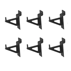 Jifram Extrusions 01100635 Easy Living Easy Wall Bag of Six 2 in. Black Plastic Slatwall Hooks