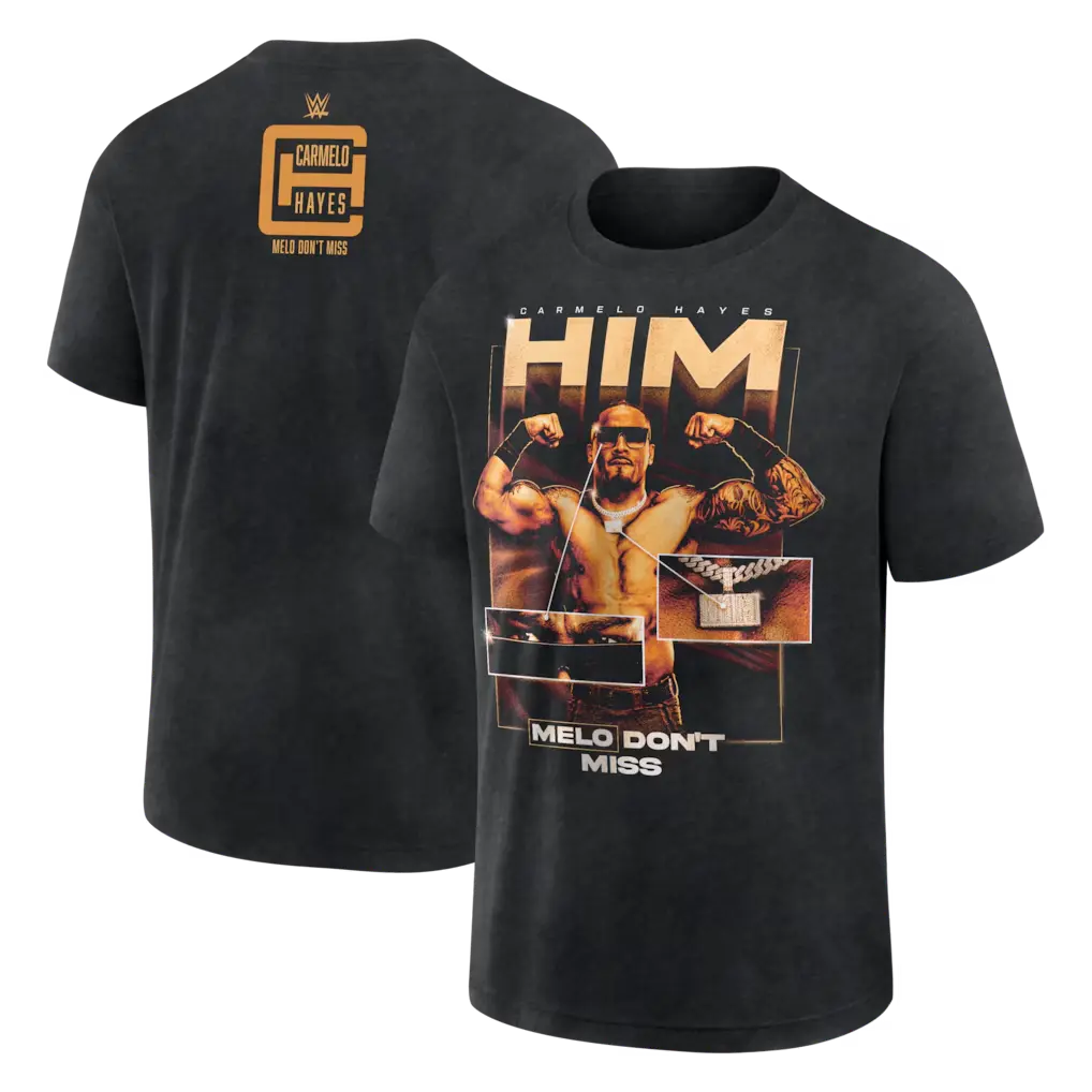 Women's Unisex Black Carmelo Hayes Photo Boxy T-Shirt - Professional Wrestler Graphic Tee, Basic Cotton Menswear Tops, Soft Casual All-Season Short-Sleeve T-Shirt, Shortsleeve