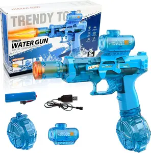2026 Powerful Electric Water Blaster with Luminous Flame Effect & Auto-Refill, High-Speed Continuous Firing Water Gun, 32FT Range Summer Toy for Boys & Girls