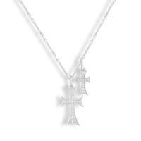 Silver Waterproof, Double Cross Me Necklace