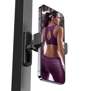 Magnetic Phone Holder for Gym, 360° Adjustable Magnetic Phone Mount for Gym Attach to Metal Surface, Fitness Equipment Accessories for HIIT Timers Home Gym Cellphone Smartphone Stand