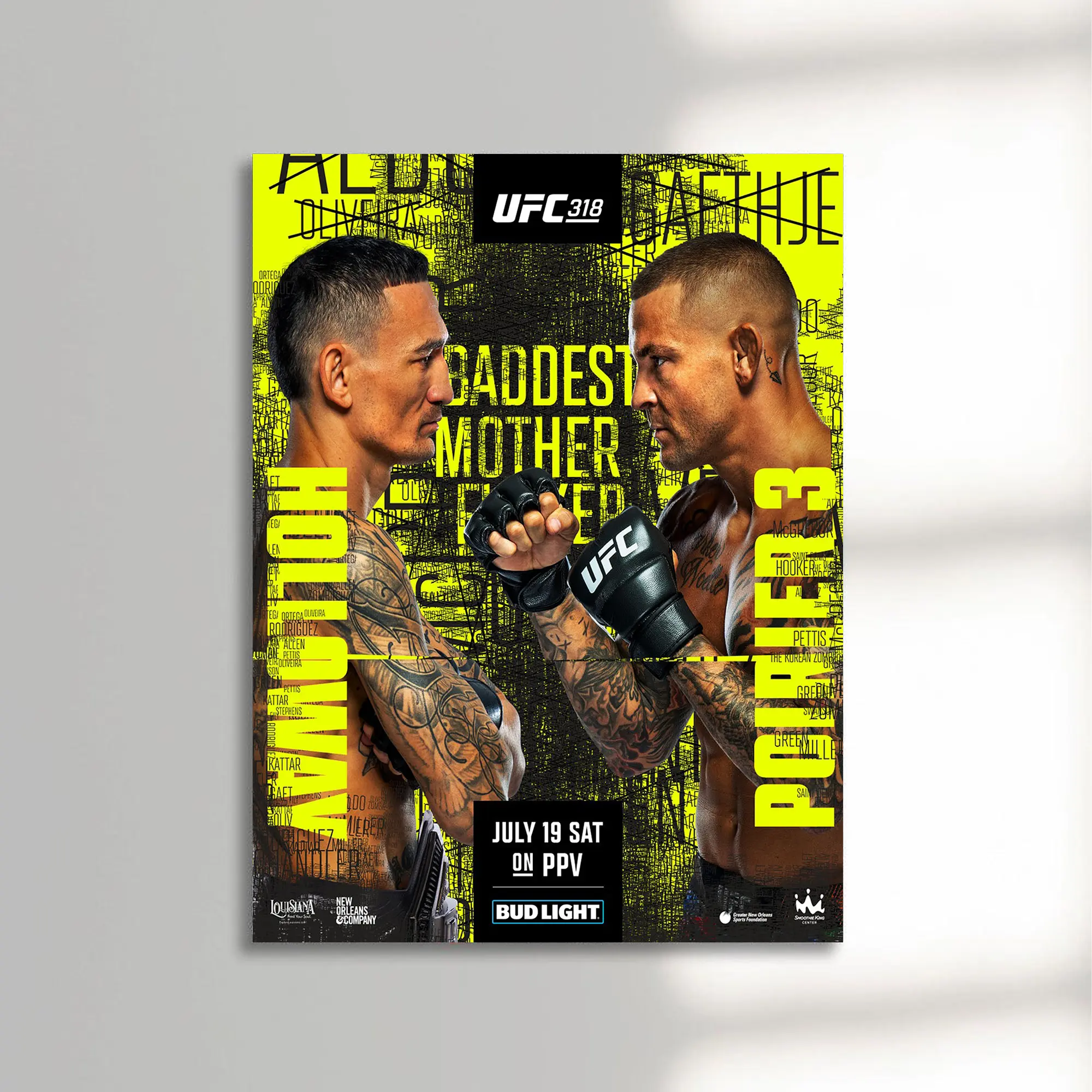 UFC 318 Holloway vs Poirier 3 Autographed Event Poster (UnFramed) print paper interior wall decor prints for your wall Decoration Ornaments Room Artistic modern artwork Glossy