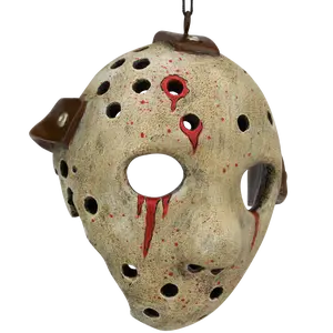 Tree Buddees Bloody Hockey Mask Halloween Ornament Scary Decoration Hand-Painted Quality Resin Gift Christmas Tree Spooky Indoor Home Decor Props