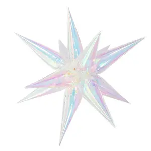 Iridescent Starburst Balloon - Elegant Design with Shimmering Effect - Ideal for Any Occasion