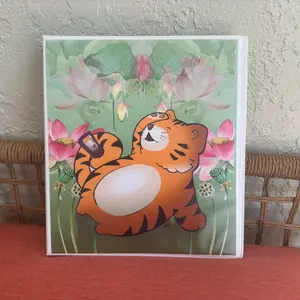 Cute Funny Cartoon Insta Tiger 1.5 inch 3-Ring Binder for Kids Going Back to School