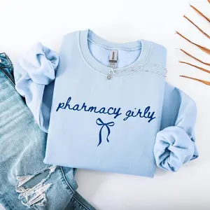 Pharmacy Girly Sweatshirt, Pharmacy Crewneck, Pharmacist Shirt, Pharmacy Student Sweatshirt, Medical Pullover, Healthcare Shirt, Pharm Gift Cotton