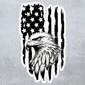 American Flag decal, Bald eagle sticker