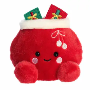 Palm Pals Festive Velvet Santa Bag 5 inch Red Mini Soft Plush Collectable Stuffed Animal