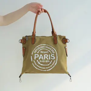 Vintage Chic Canvas Shoulder Bag, Spacious Crossbody Handbag with Unique Letter, Themed Design, Perfect for Sports, Work, Travel, School, or Vacation, Ideal for Women On-The-Go