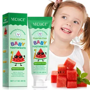 YECUCE Children's Toothpaste 60g (Watermelon Flavor), with natural fruit flavors and fun foam, makes brushing easier, encourages children to brush, and helps them develop good oral care habits